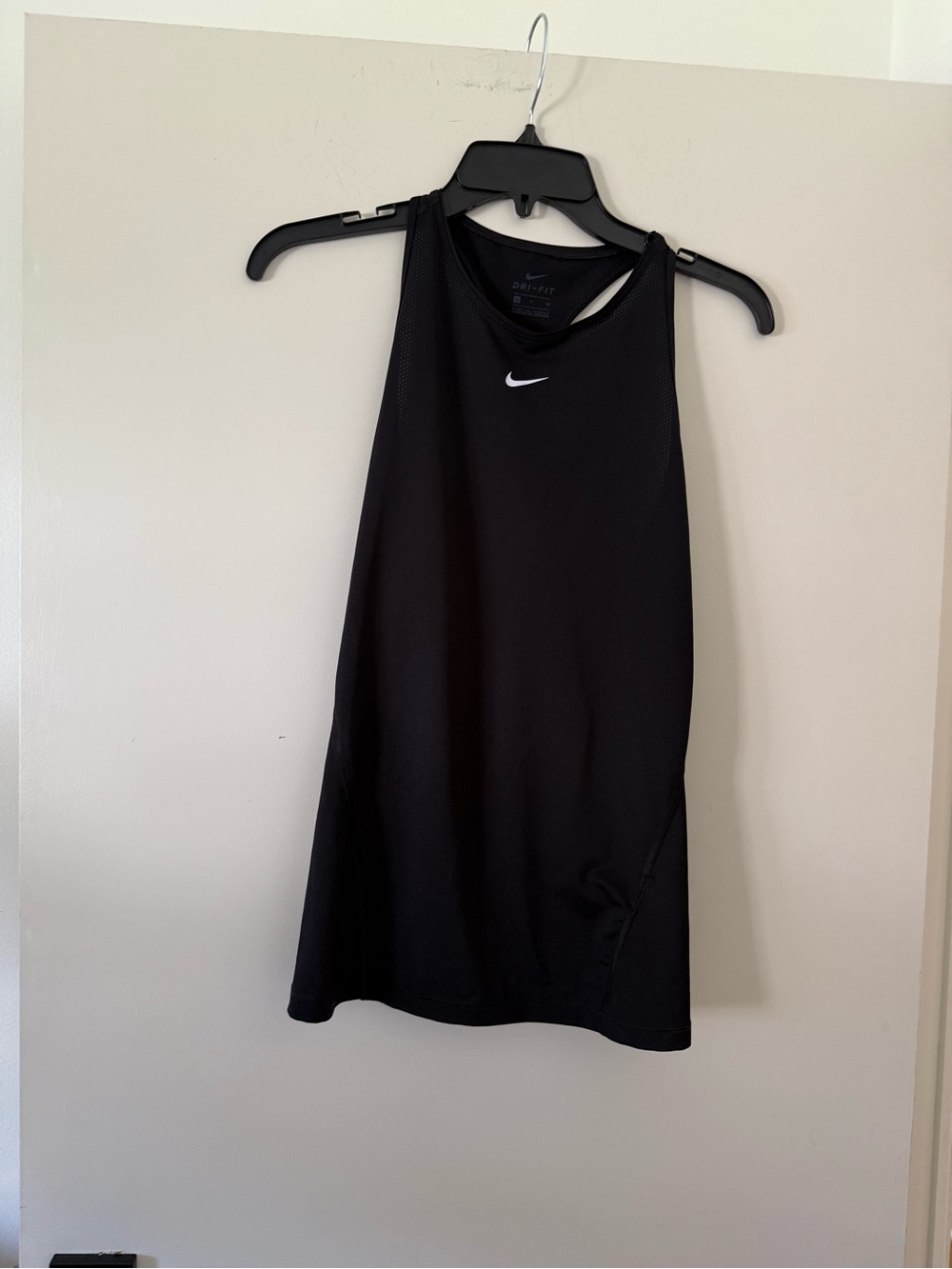 Nike Black Sleeveless Athletic Tank with White Swoosh